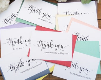 Wedding Vendor THANK YOU Cards, Photographer Thank You Card, Hairstylist Thank You Card, Wedding Vendor Tip Cards, Wedding Thank You Cards