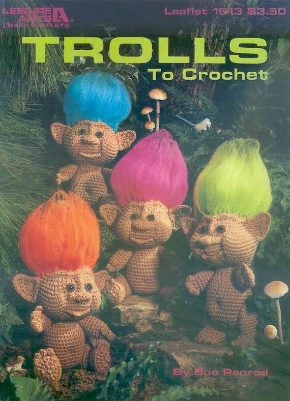Troll crochet pattern vintage pattern troll doll by jockspatterns