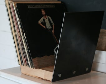 vinyl record storage with maple base holds 50 records