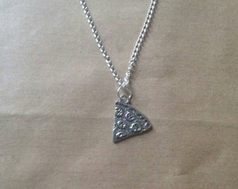 Silver Pizza necklace pizza quirky necklace best friend pizza chain kawaii pizza chain kitsch necklace choker sliver plated.