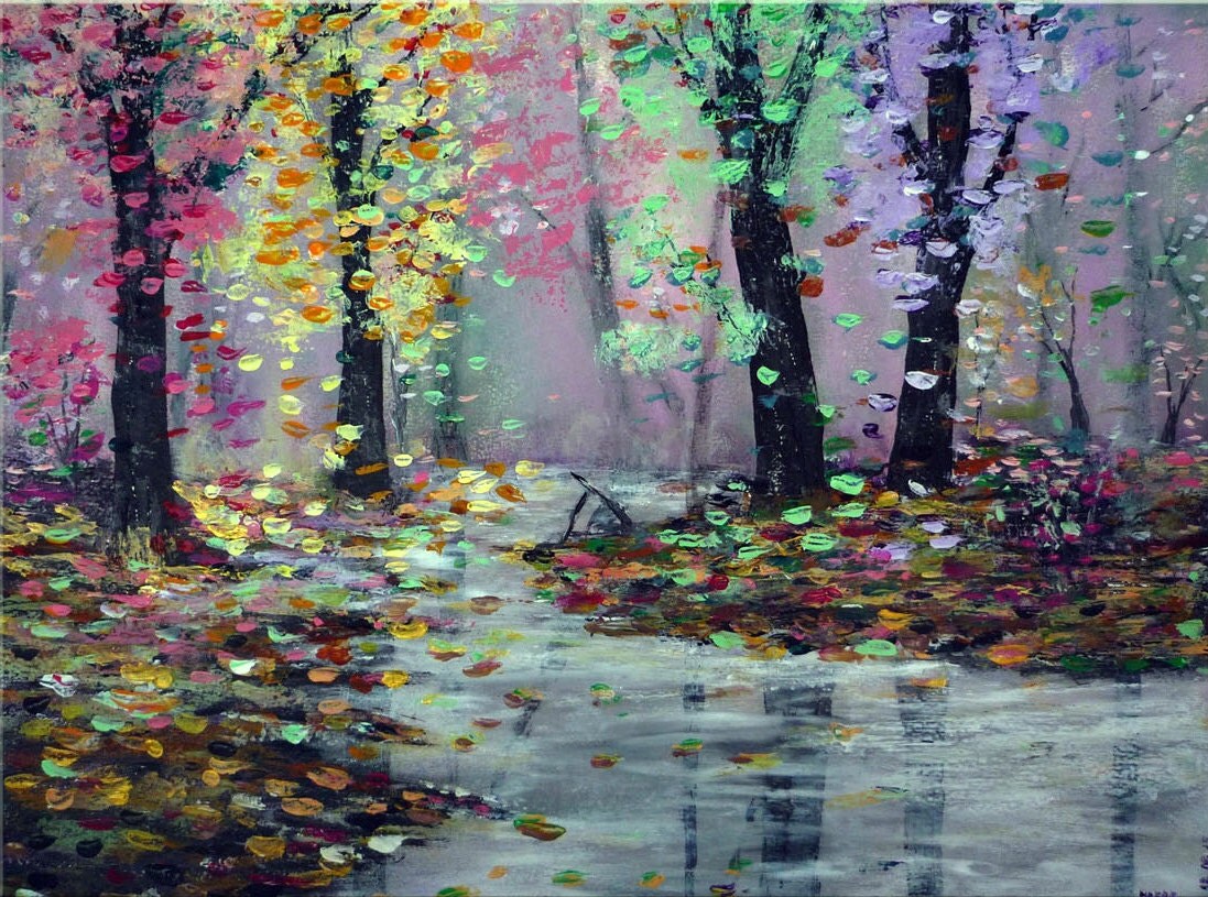 Large Acrylic Painting Wall Art On Hardboard by Volodymyr