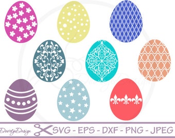 Easter Eggs Collection SVG for cutting machines, SVG files Easter Egg, cricut, Vector Files Easter Egg, silhouette files, dxf files