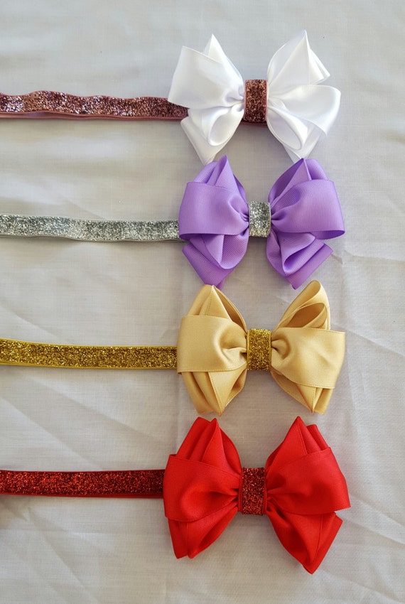 Bow sparkle elastic band headbands