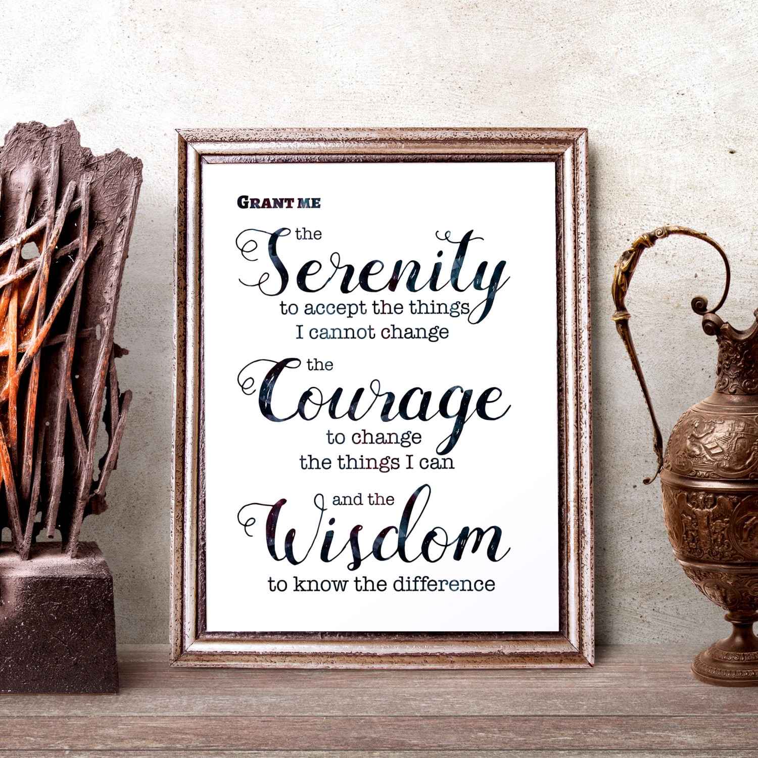 serenity prayer print inspirational quote printable wall