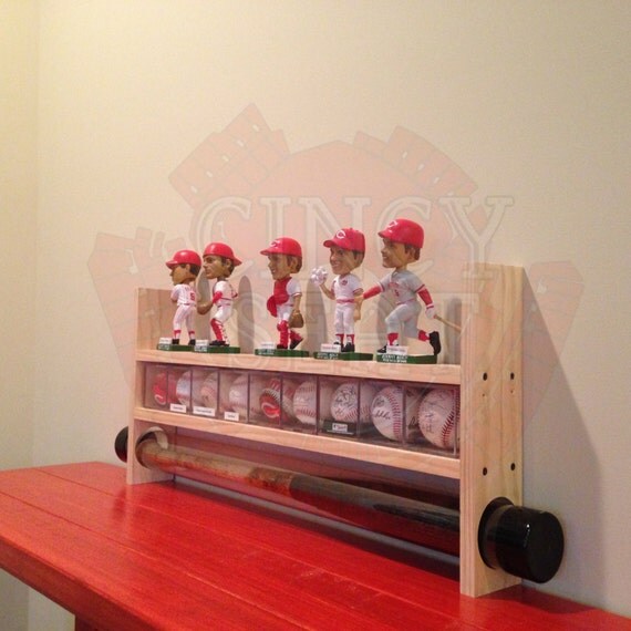 Baseball Bat and collectibles Display Shelf for Balls or