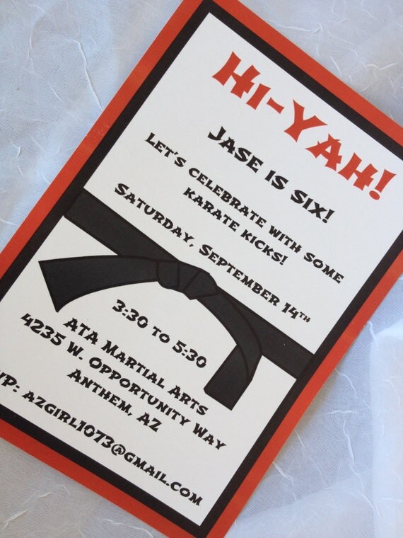Karate Martial Arts Birthday Invitation by PaperRecollectionsAz