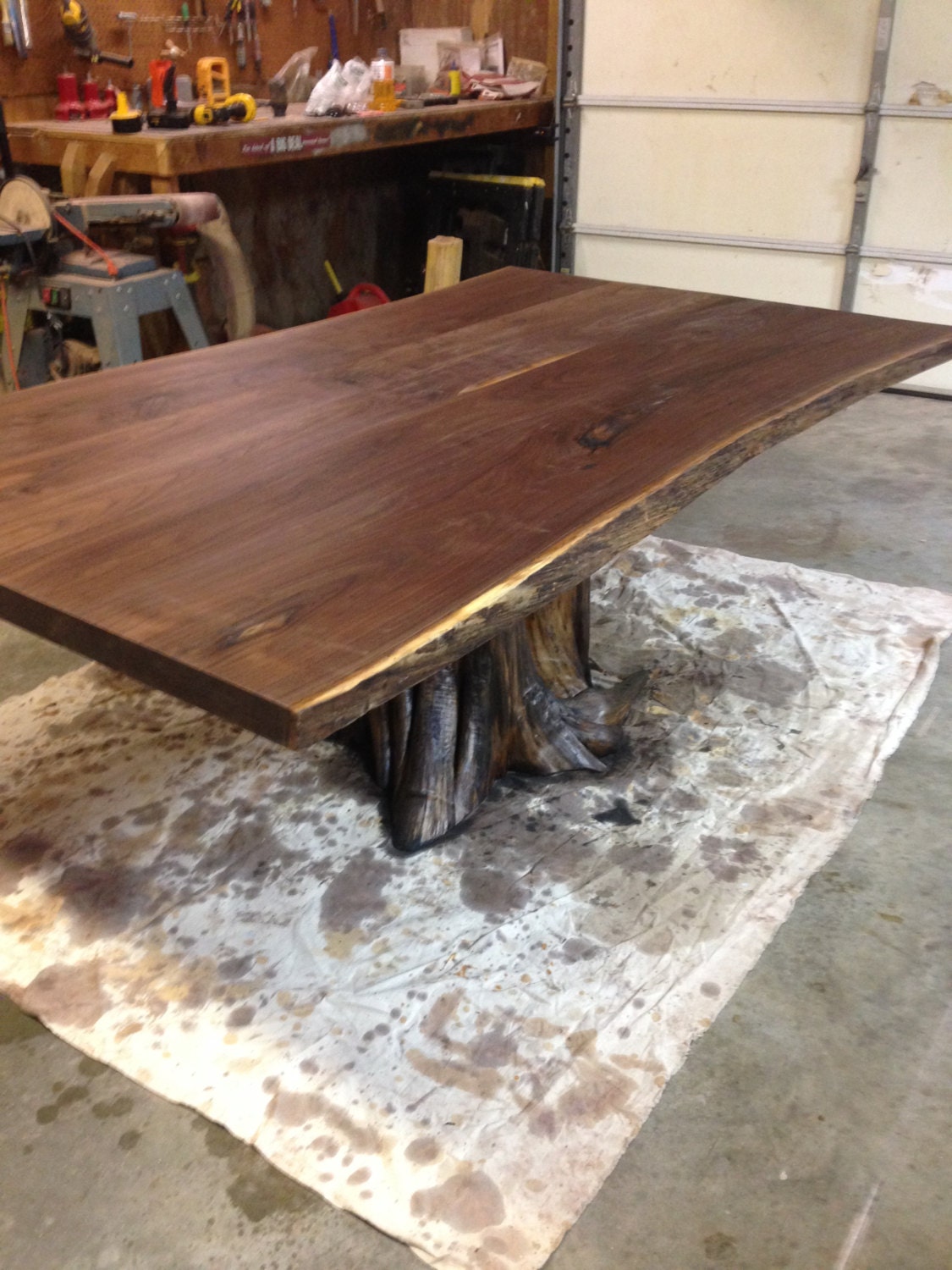 Stump Table Rustic Table Live Edge Table Walnut Dining