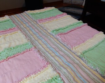 Striped rag quilt Etsy