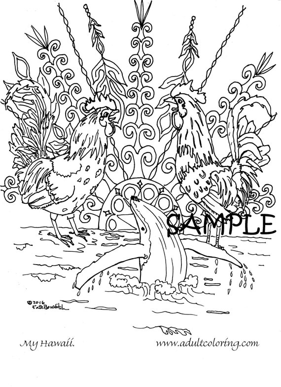 Adult coloring page Kauai Hawaii