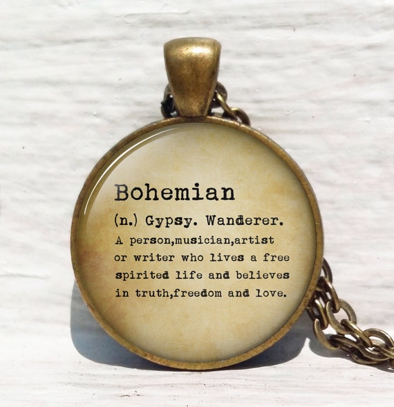 Bohemian Definition Boho Necklace Photo Art Glass Pendant