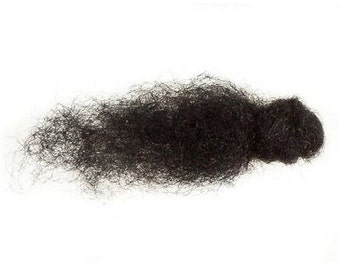 Carded Bergschaf wool, black 1 OZ (30 mc), Tyrolean/mountain sheep wool, wool batting, wool fleece. Needle felting, wet felting.