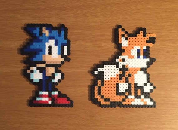 Sonic And Tails Perler Bead Characters Nerdy Collectible