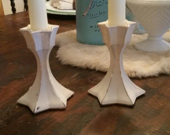 Shabby chic candle holders