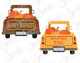 Antique Truck Cut File Fall SVG October SVG Pumpkin Vintage Truck SVG Clipart Svg Dxf Eps Png Silhouette Cricut Cut File Commercial Use