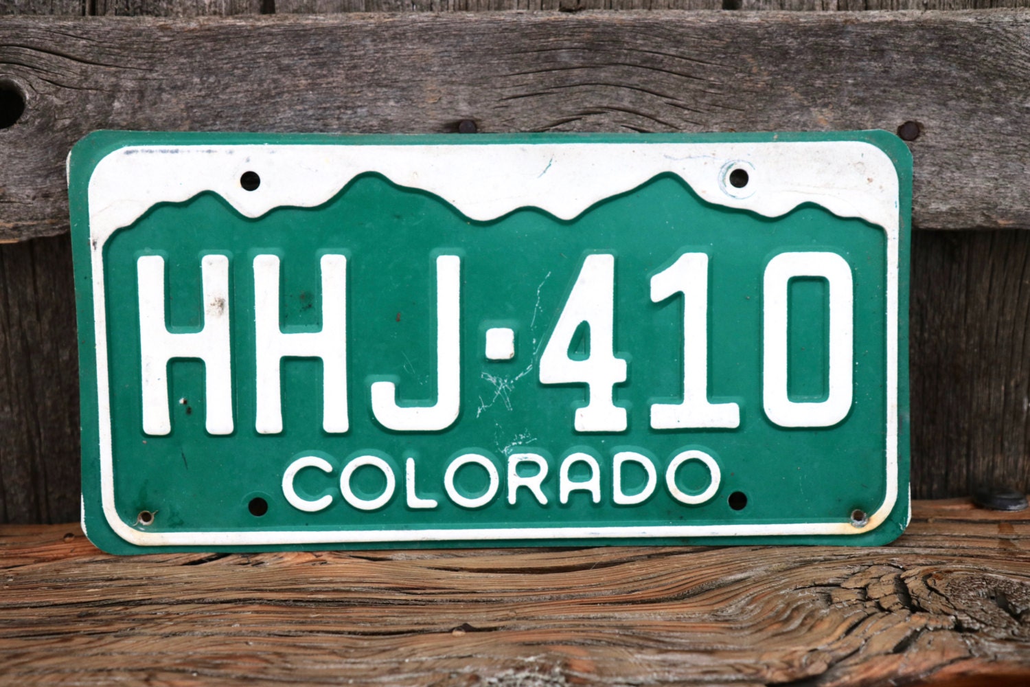 Colorado License Plate Number HHJ410 by AmericanAntique on Etsy