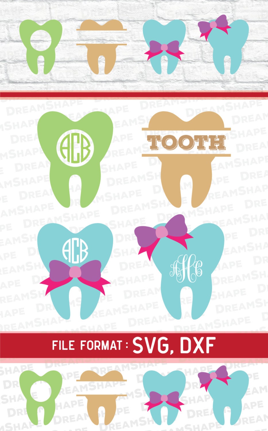 Download Tooth SVG Dentist Cut Files Vinyl Cutters Monogram Cricut