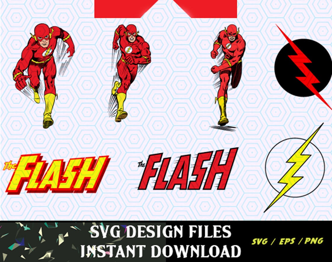 Download Super Hero The Flash SVG Logos and Super Hero Figures, SVG ...