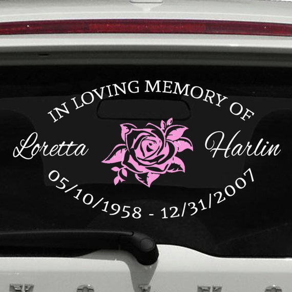 Memorial Car Decal In Loving Memory Decal In Memory of Mom