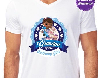 Doc McStuffins Iron On Transfer, Grandpa of the birthday girl, Disney Doc Mcstuffins t-shirts, instant download, DIY, Printable