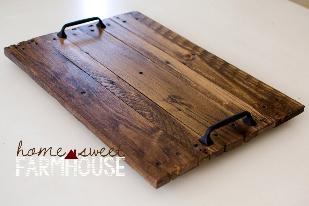 Rustic Wood Serving Tray Decorative Tray Farmhouse Style