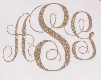 Monogrammed Iron On Letters, Glitter Iron on Letters, Glitter Iron On Monogram