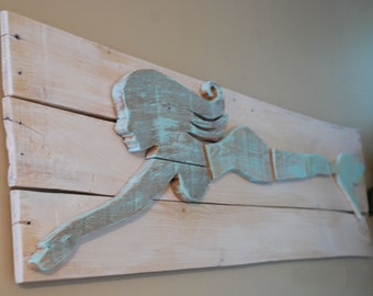Wooden Mermaid Wall Art mermaid wall art | etsy Wooden Mermaid Wall Art mermaid wall art | etsy