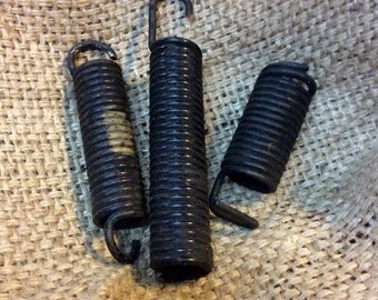 Vintage Springs - 3 Metal Springs - Steampunk Supplies - Altered Art Supply - Mixed Media Use - Repurposed Sculpute Supply