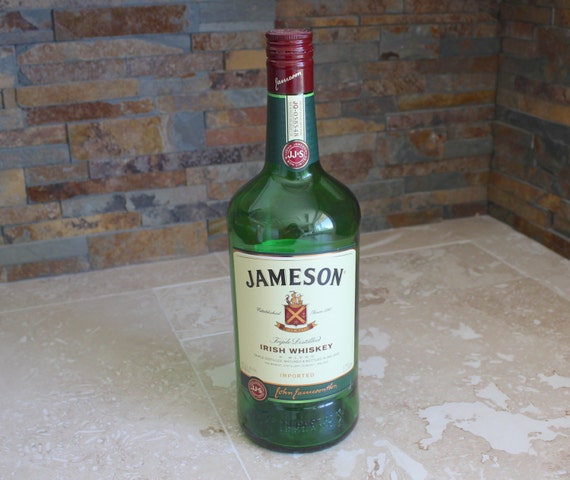 Large Jameson whiskey bottle Jameson Irish Whiskey green