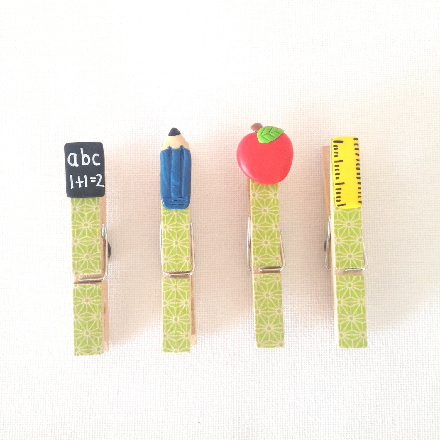 Peg Memo Holders Polymer Clay Teacher by MadebyIzzyGifts