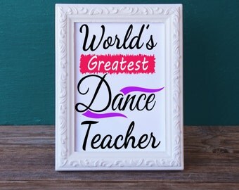 Dance Teacher Gift Printable Digital Print Dance Instructor