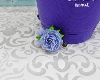 Purple peony barrette, brooche, handmade peony, flower, clay flower, clay peony, handmade flower, purple flower, polymer clay flower.