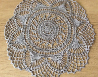 Linen hand crochet doily, napkin, lace