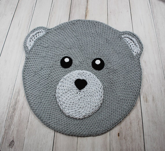 grey teddy bear rug