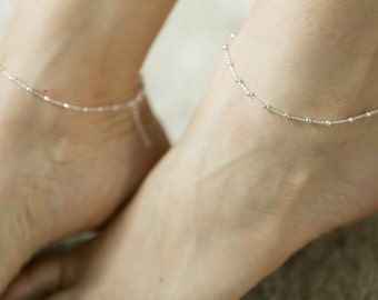 Silver anklet, Sterling silver Anklet, Silver balls anklet, anklet, (AS 17)