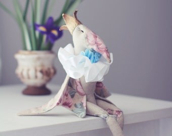 Ooak art doll, soft toy, hand made display item.