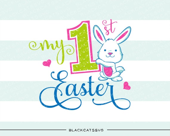 Download My first Easter Bunny colored SVG girl and boy by BlackCatsSVG
