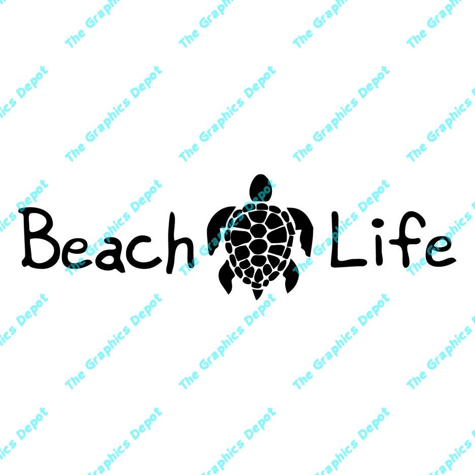 Beach Life Sea Turtle svg dxf pdf eps ai files