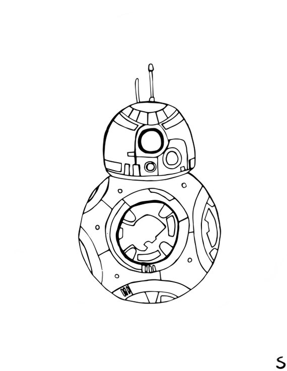 Items similar to Doodle BB8 - PRINTABLE - Coloring Page on Etsy