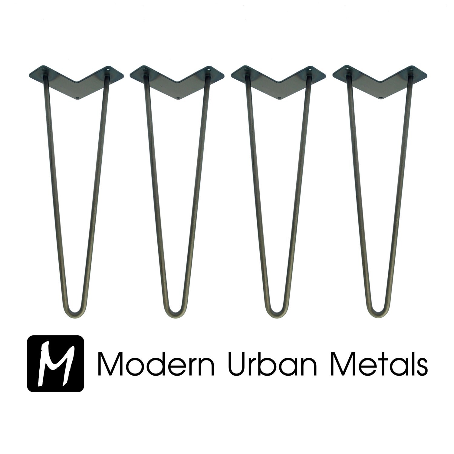 Hairpin Legs Set of 4 RAW STEEL Hairpin legs by ModernUrbanMetals