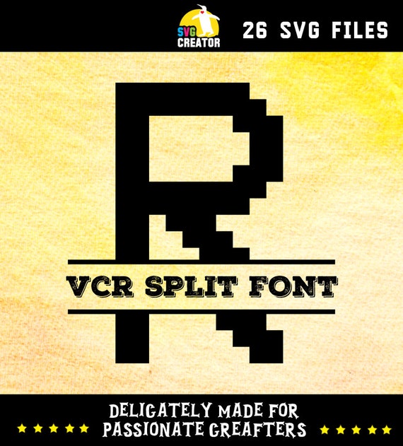 VCR OSD Mono Split Fonts SVG Split monogram svg by SVGCREATOR