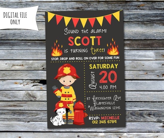 Firefighter Invitations Printable 8