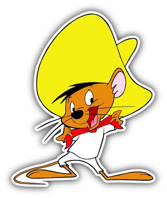 Speedy Gonzales Happy Cartoon Car Bumper Sticker Decal by slonotop