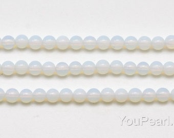 White opal beads, 3mm round, A grade gemstone beads, seed stone beads, small round opal gem beads strand, beads supplies, OPL2007