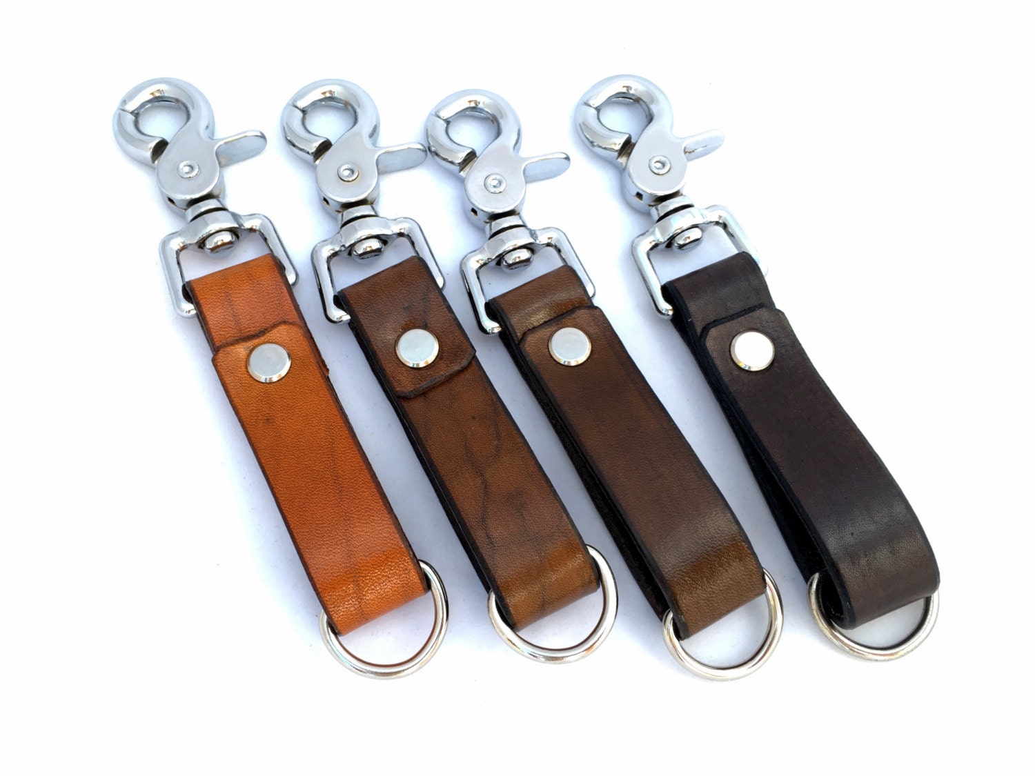 PERSONALIZED LEATHER KEYCHAIN with initials // Leather Key Holder // Leather Key Chain // Custom ...