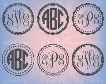 Circle Monogram Frame SVG - SVG Cut File - Cricut, Silhouette Studio cutting file, Instant Download