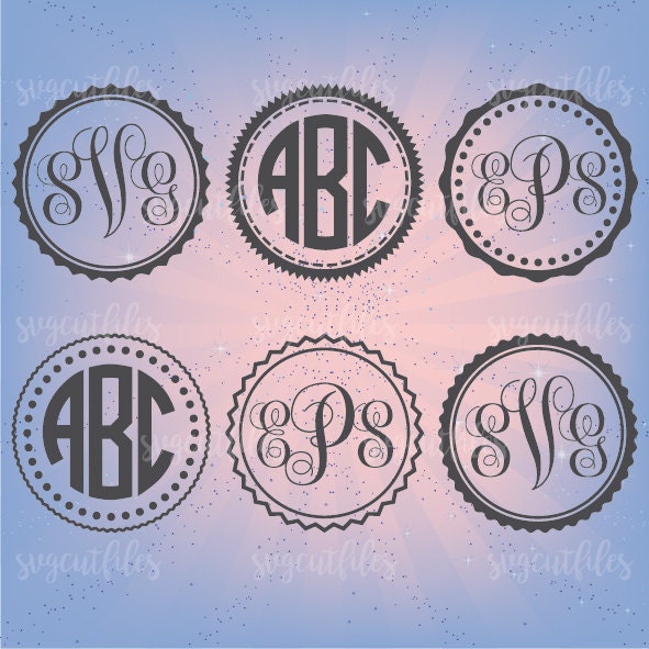 Download Circle Monogram Frame SVG SVG Cut File Cricut Silhouette