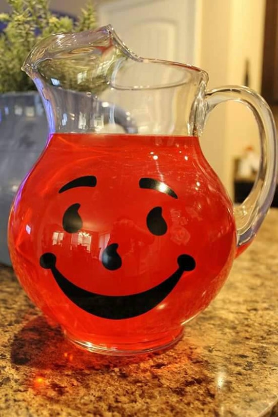 Glass Kool Aid Pitcher By Sassymouthcreations On Etsy