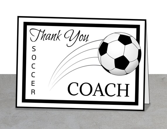 PRINTABLE Team Thank You Card for Soccer Coach by BlueOwlPrints