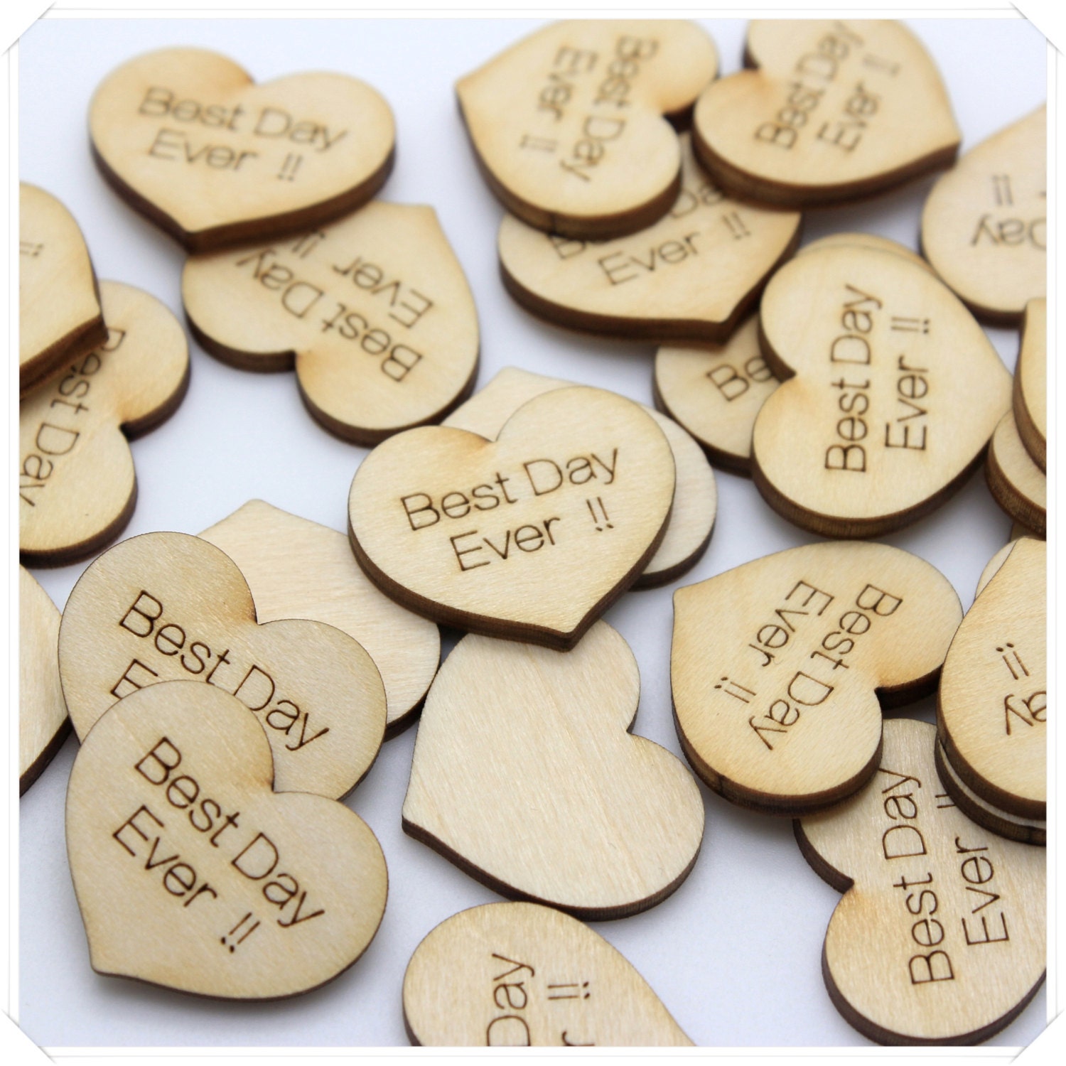 Wood Hearts 100pcs 1 Inch W Mini Tiny Wooden Engraved