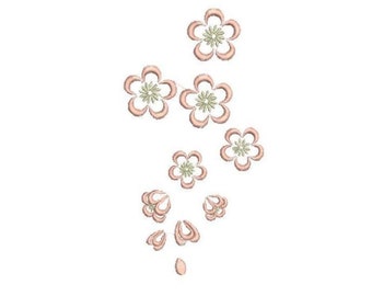 Machine embroidery cherry blossom, sakura, Japanese embroidery